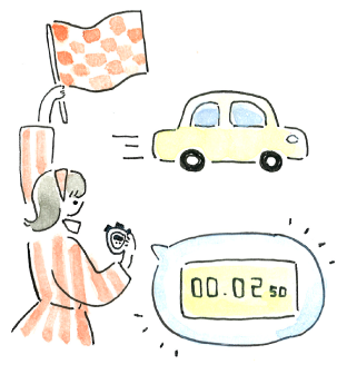 2.5秒に1台車が通る