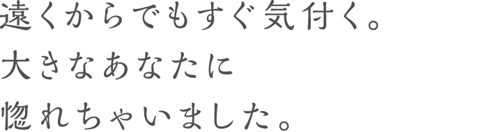 遠くからでもすぐ気付く。大きなあなたに惚れちゃいました。
