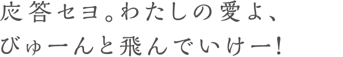 応答セヨ。わたしの愛よ、びゅーんと飛んでいけー！